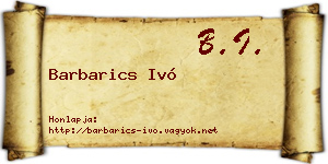 Barbarics Ivó névjegykártya