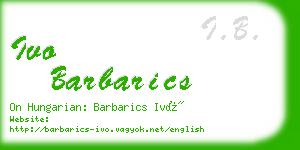 ivo barbarics business card